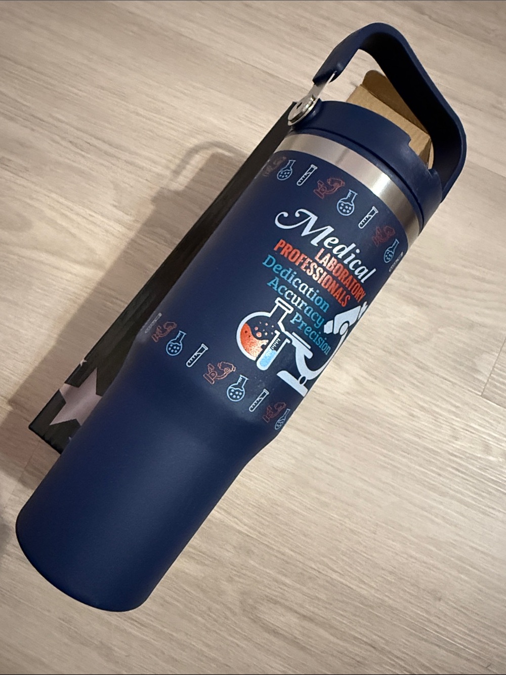 Medical Laboratory Stainless Steel Travel Bottle - Navy